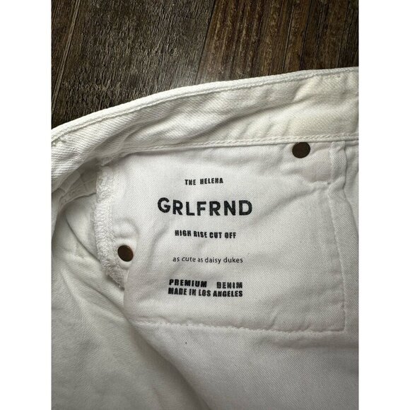 Grlfrnd Helena High Rise Cut Off Short White Size 26 - Picture 4 of 8
